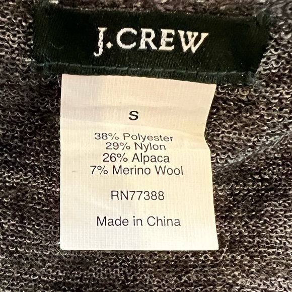 J. CREW Alpaca/Wool Blend Ruffle Button Down Cardigan Charcoal Gray Size S - Picture 6 of 6